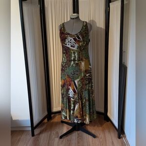 Vintage 80's sleeveless, very detailed, stretchy dress